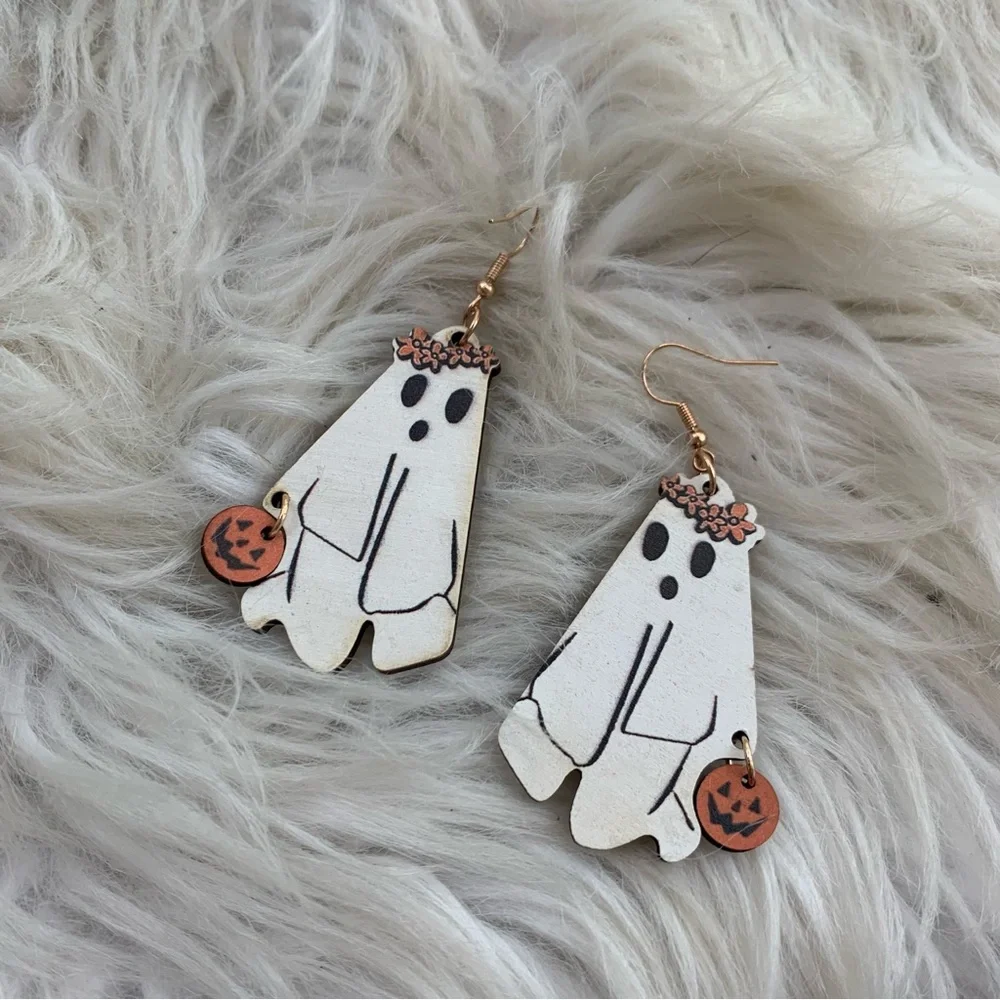 Ghost Trick or Treat Dangle Earrings